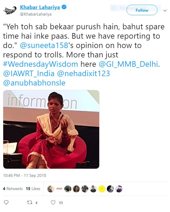 suneeta at a panel