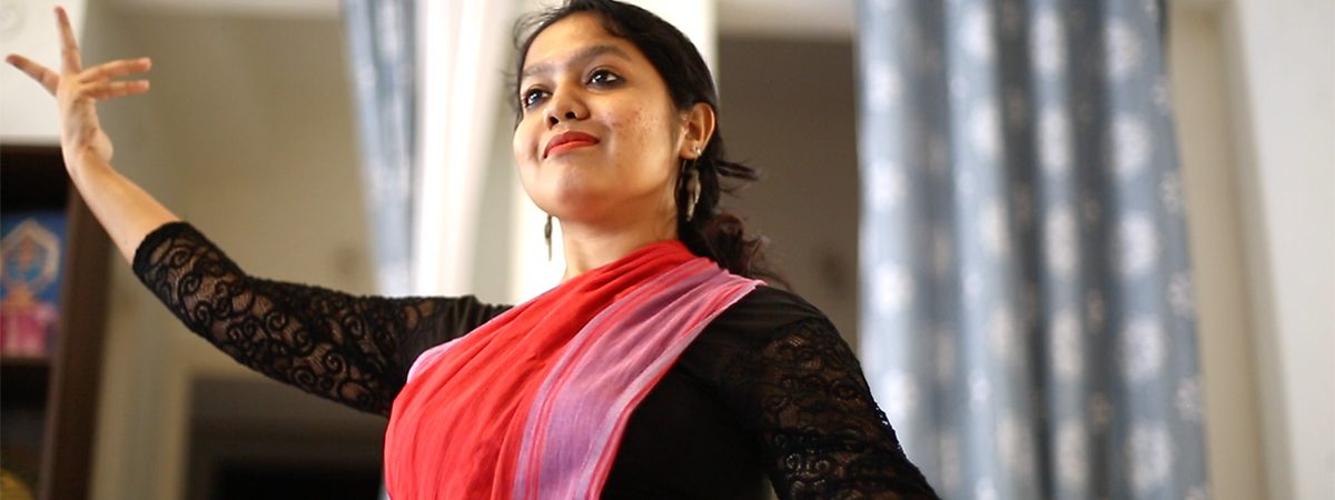 नृत्य पिल्लई के साथ डांस प्रैक्टिस से एक चित्र. फ़ोटो साभार: शिवम रस्तोगी.